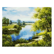 Картины по номерам Белоснежка арт.БЛ.167-АВ Лесное озеро 40х50 см