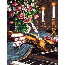 Картины по номерам Белоснежка арт.БЛ.569-CG Музыкальный натюрморт 40х50 см