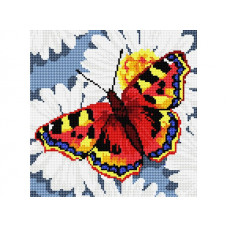 Набор Белоснежка для изготовления картин со стразами арт.БЛ.037-RS-R Бабочка на ромашках 30х30 см