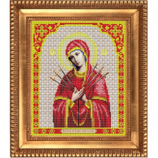 Рисунок на ткани бисером БЛАГОВЕСТ арт.И-4004 Пресвятая Богородица Семистрельная 20х25 см