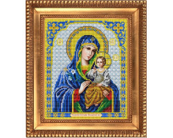 Рисунок на ткани бисером БЛАГОВЕСТ арт.И-4012 Пресвятая Богородица Неувядаемый цвет 20х25 см