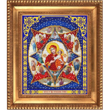 Рисунок на ткани бисером БЛАГОВЕСТ арт.И-4025 Пресвятая Богородица Неопалимая Купина 20х25 см
