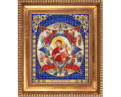 Рисунок на ткани бисером БЛАГОВЕСТ арт.И-4025 Пресвятая Богородица Неопалимая Купина 20х25 см