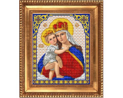 Рисунок на ткани бисером БЛАГОВЕСТ арт.И-4034 Дева Мария с младенцем Иисусом 20х25 см
