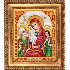 Рисунок на ткани бисером БЛАГОВЕСТ арт.И-4038 Пресвятая Богородица Трех Радостей 20х25 см