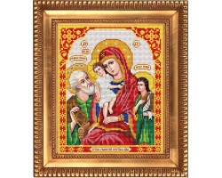 Рисунок на ткани бисером БЛАГОВЕСТ арт.И-4038 Пресвятая Богородица Трех Радостей 20х25 см