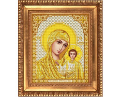 Рисунок на ткани бисером БЛАГОВЕСТ арт.И-4050 Казанская Божия Матерь в золоте 20х25 см
