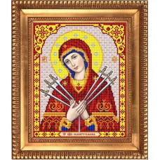 Рисунок на ткани бисером БЛАГОВЕСТ арт.И-4073 Пресвятая Богородица Семистрельная 20х25 см
