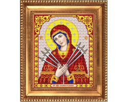 Рисунок на ткани бисером БЛАГОВЕСТ арт.И-4073 Пресвятая Богородица Семистрельная 20х25 см
