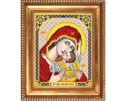 Рисунок на ткани бисером БЛАГОВЕСТ арт.И-5063 Пресвятая Богородица Кардиотисса (Сердечная) 13,5х17 см