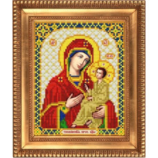 Рисунок на ткани бисером БЛАГОВЕСТ арт.И-5074 Пресвятая Богородица Тихвинская 13,5х17 см