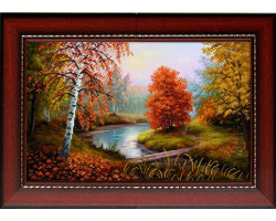 Рисунок на ткани бисером БЛАГОВЕСТ арт.К-3007 Осенний пейзаж 41х26,5 см