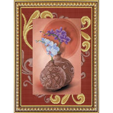 Рисунок на ткани бисером БЛАГОВЕСТ арт.К-3043 Орхидеи 27,3х38 см