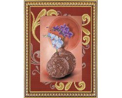 Рисунок на ткани бисером БЛАГОВЕСТ арт.К-3043 Орхидеи 27,3х38 см