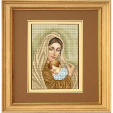 Рисунок на ткани бисером БЛАГОВЕСТ арт.К-4007 Материнская любовь 19,4х26,4 см