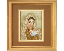 Рисунок на ткани бисером БЛАГОВЕСТ арт.К-4007 Материнская любовь 19,4х26,4 см