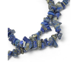 Бусины натуральный камень Лазурит арт. SV.ЛАЗ-80 крошка синий на нитях (80 см)