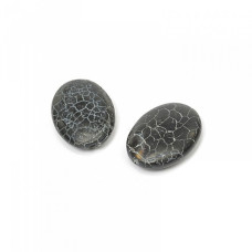 Бусины натуральный камень Агат арт.МБ.05271 30х22х7 мм овальный цв. черный