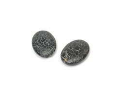 Бусины натуральный камень Агат арт.МБ.05271 30х22х7 мм овальный цв. черный