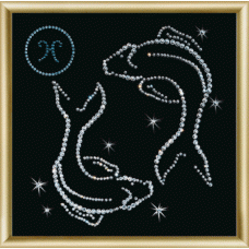 Набор 'ЧМ' арт. КС-008 для изготовления картины со стразами 'Рыбы' 14,6х14,6 см