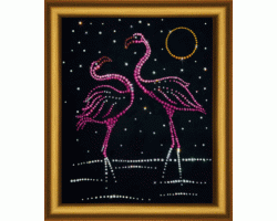 Набор 'ЧМ' арт. КС-018 для изготовления картины со стразами 'Фламинго' 20,5х24 см