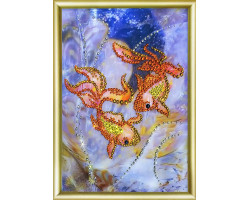 Набор 'ЧМ' арт. КС-027 для изготовления картины со стразами 'Золотые рыбки' 16,9х22,9 см