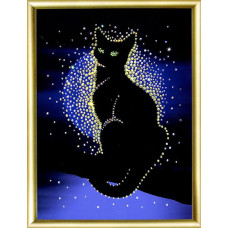 Набор 'ЧМ' арт. КС-036 для изготовления картины со стразами 'Кошка' 16,9х22,9 см