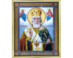 Набор 'ЧМ' арт. КС-046 для изготовления картины со стразами 'Икона Св. Николая Чудотворца' 17,4х21,2 см