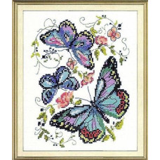 Набор для вышивания арт.ЧИ-42-03 (В-020) СР 'Синие бабочки' 14х18см