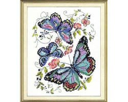 Набор для вышивания арт.ЧИ-42-03 (В-020) СР 'Синие бабочки' 14х18см