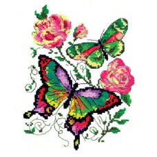 Набор для вышивания арт.ЧИ-42-04 'Бабочки и розы' 14х18см
