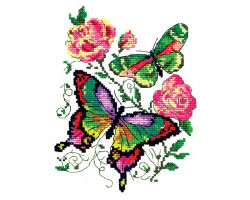 Набор для вышивания арт.ЧИ-42-04 'Бабочки и розы' 14х18см