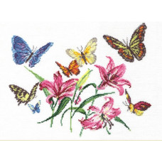 Набор для вышивания арт.ЧИ-42-05 (В-049) 'Лилии и бабочки' 32х26см