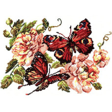 Набор для вышивания арт.ЧИ-42-06 (В-074) Б 'Пионы и бабочки' 27x20 см