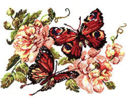 Набор для вышивания арт.ЧИ-42-06 (В-074) Б 'Пионы и бабочки' 27x20 см