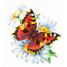 Набор для вышивания арт.ЧИ-42-11 'Бабочка и ромашки' 17х18см