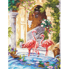 Набор для вышивания арт.ЧИ-64-02 'Розовые фламинго' 30х39 см