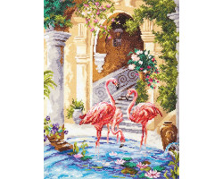Набор для вышивания арт.ЧИ-64-02 'Розовые фламинго' 30х39 см