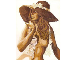 Набор для вышивания арт.ЧИ-68-03 'Девушка в шляпе' 28x39 см