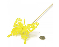 Бабочка барокко на вставке арт.ZA.93135083 8х50см цв.желтый