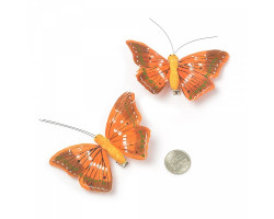 ДЭ Бабочки A513-8 арт.КЛ22678 уп.2шт 8,5х5см цв.оранжевый