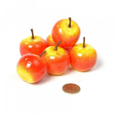 Декоративное яблоко арт.КЛ.22720 цв.красно-желтый яркий, 3,5см упак.6шт