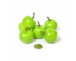Декоративное яблоко арт.КЛ.22721 цв.зеленый, 3,5см упак.6шт