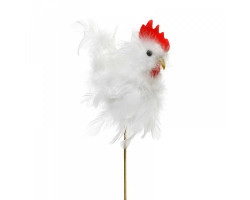 Набор цыплят на вставке (перо) арт.Ц7.0442096 цв.белый 13см уп.6шт