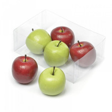 Набор яблок декоративных (пластик) GB29-1239-1.2 арт.Ц7.0368990, 6,5см цв.ассорти уп.6шт