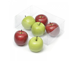 Набор яблок декоративных (пластик) GB29-1239-1.2 арт.Ц7.0368990, 6,5см цв.ассорти уп.6шт