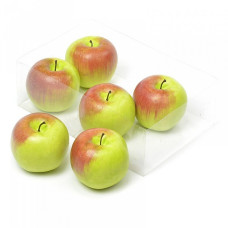 Набор яблок декоративных (пластик) GBD7363.2P арт.Ц7.0369010, 8см цв.красно-зеленый уп.6шт