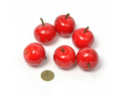 Набор яблок декоративных (пластик) HS1449-6D 10212 арт.Ц7.1471019, 3.5см цв.красный уп.6шт.