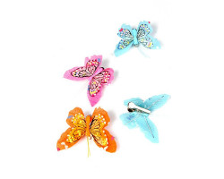 Птички и насекомые бабочка на зажиме 6,5см арт. ГС.SB.307.01 MIX