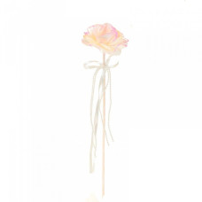 СЛ.309801 Цветок-конфетница для букетов 'Роза' белая с бусами